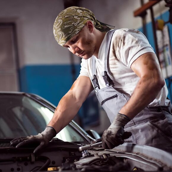 ⚡Men Dull Green Necktie 27.5 Inches Cowboy Scarves Pocket Square Silk Bandanas - Picture 8 of 9